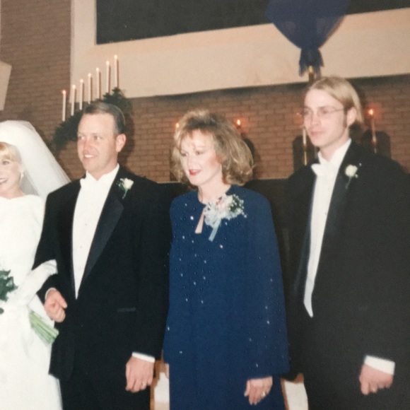 Evening Dress, full length with jacket, navy blue - Picture 5 of 9